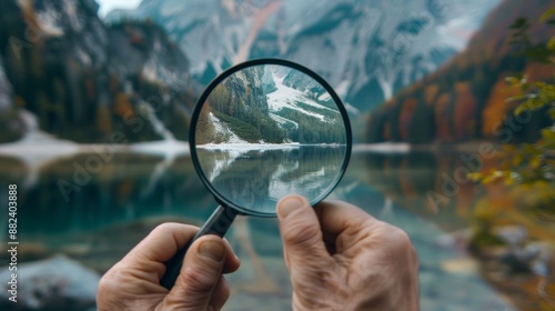 In the photograph, a photographer holds an stock-generated protective filter