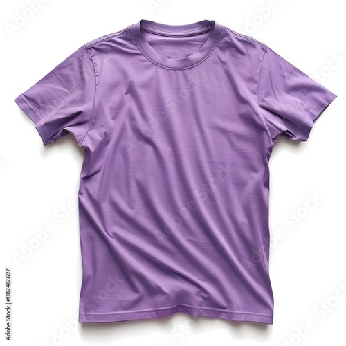 Blank Purple T-Shirt Design Template, Brand Label Concept Art, Single Color Tee Marketing Graphic, Clothing Fashion Business Mockup Isolated on White Background