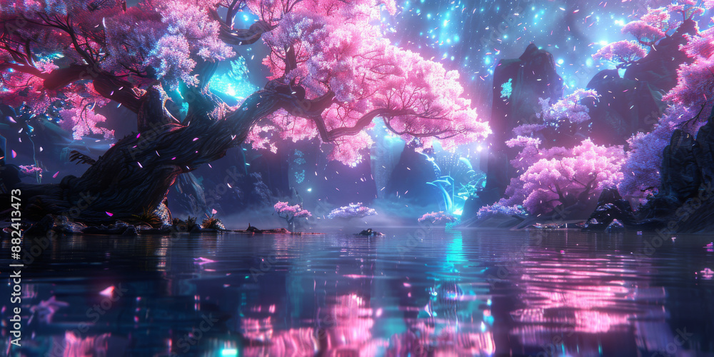 Obraz premium 緑のある水彩風のテクスチャ背景