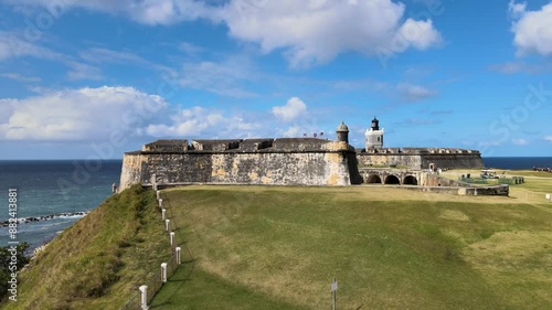 Drone shot of Castillo San Felipe del Morro, San Juan, Puerto Rico, USA