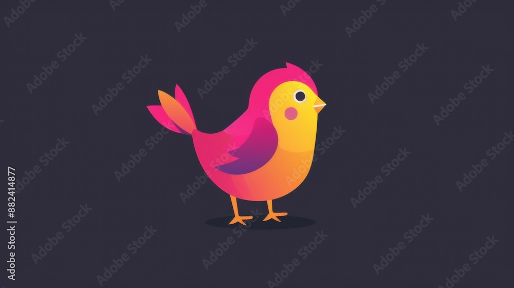 Animated bird on a monochrome background Animated bird on a monochrome background