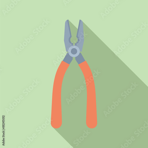 Professional hand tool pliers with red handles for repairing and fixing different objects