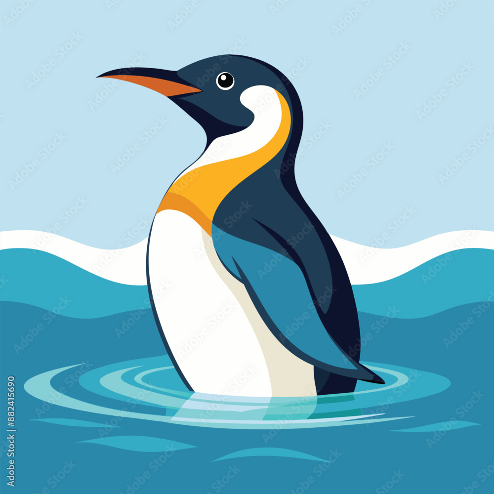 Fototapeta premium Emperor Penguin swims vector
