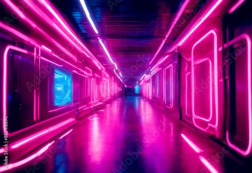 tunnel a blues digital futuristic lights pinks glowing reminiscent corridor create soze neon cyberpunk vibrant banner metaverse technology aesthetic abstract virtual background web light pink