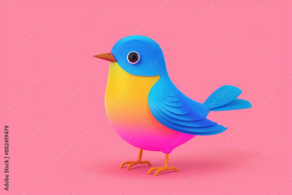 Animated bird on a monochrome background Animated bird on a monochrome background