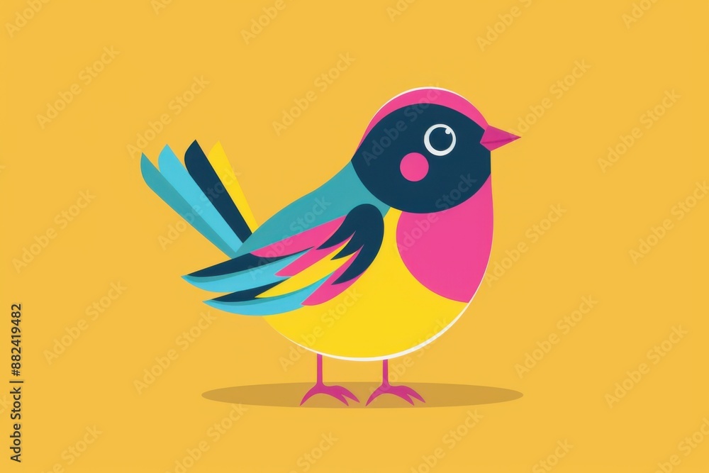 Animated bird on a monochrome background Animated bird on a monochrome background