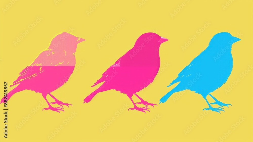 Animated bird on a monochrome background Animated bird on a monochrome background