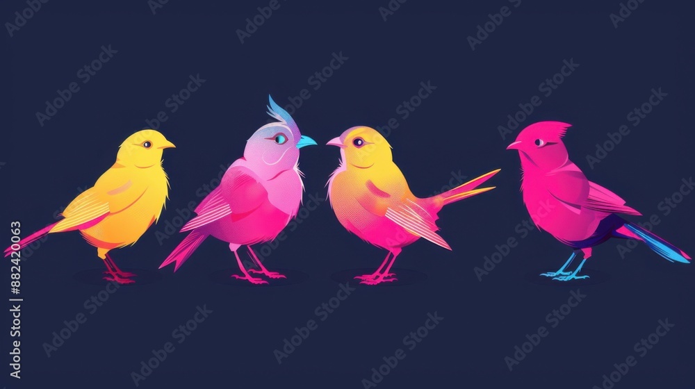 Animated bird on a monochrome background Animated bird on a monochrome background