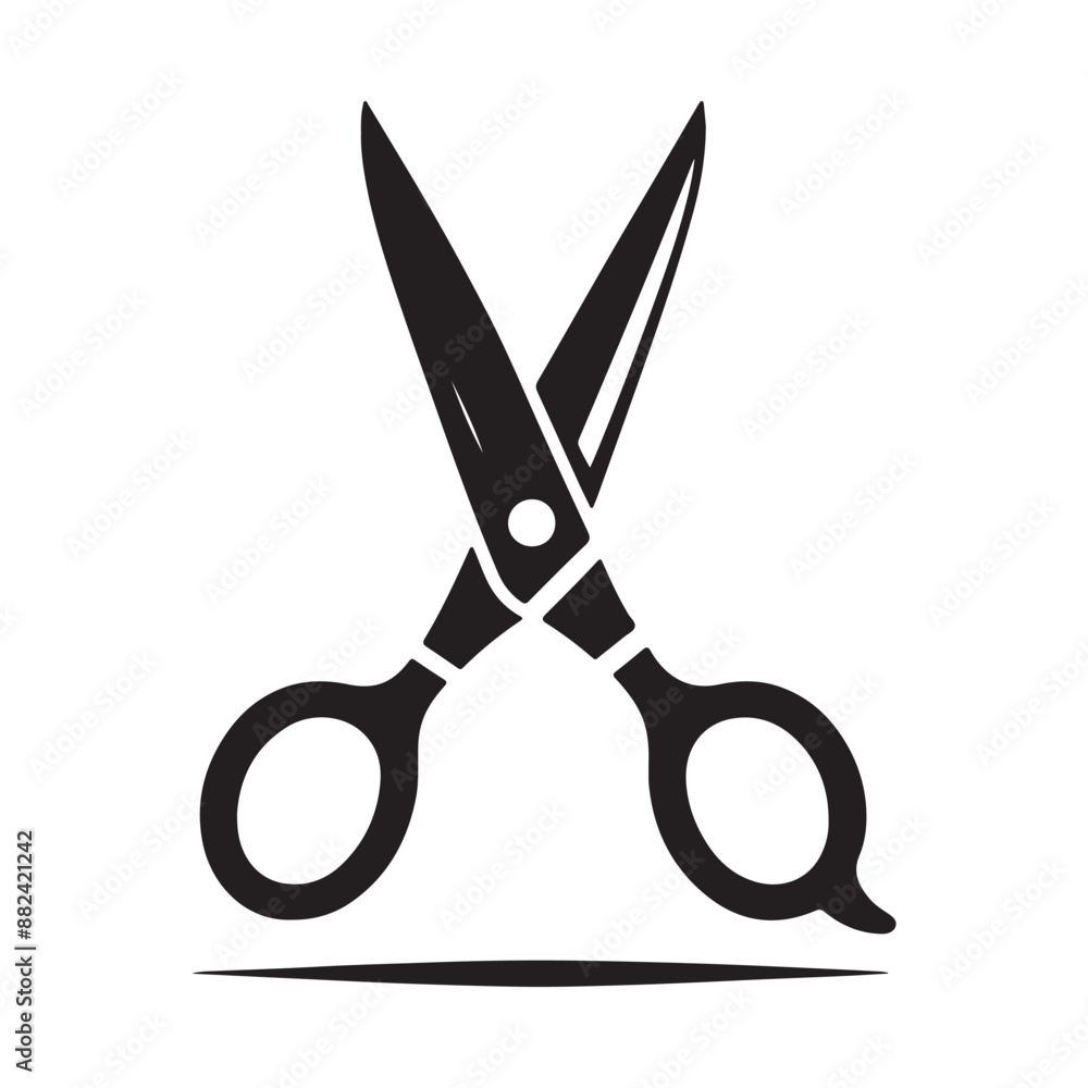 scissors vector silhouette icon on white background scissors vector silhouette icon on white background