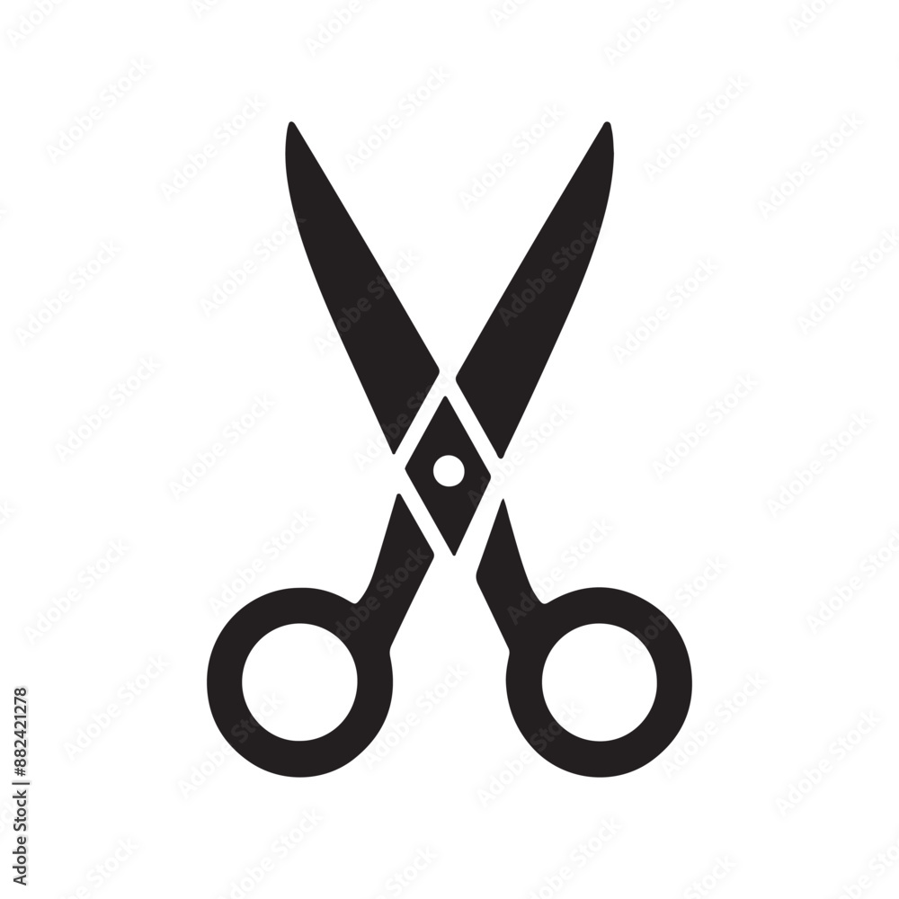 scissors vector silhouette icon on white background scissors vector silhouette icon on white background