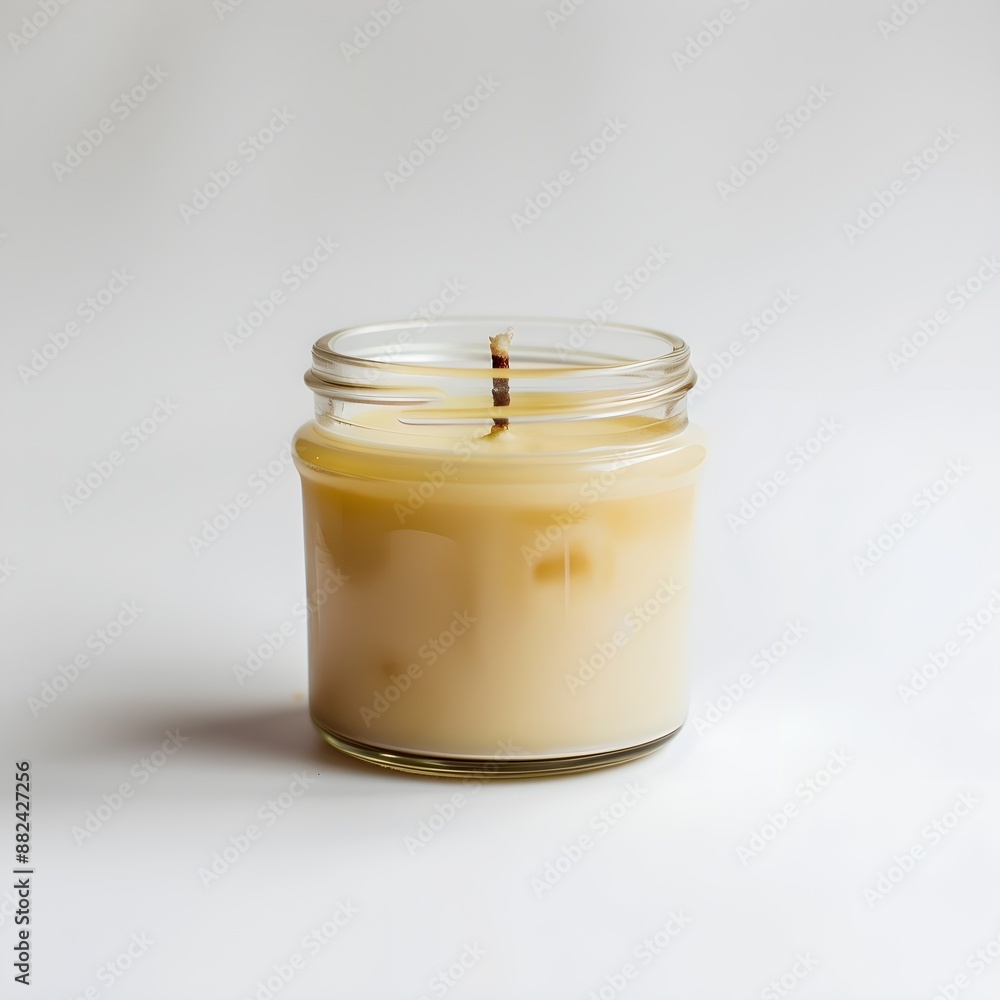 a hand made candle on the white background a hand made candle on the white background
