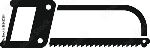 Black hacksaw icon in simple style isolated on white background