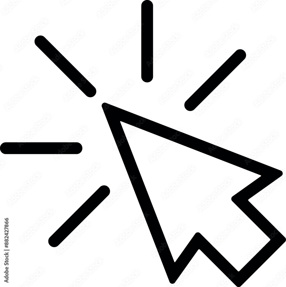 Cursor line icon. Vector symbol in trendy flat style on white background. Click arrow. Cursor line icon. Vector symbol in trendy flat style on white background. Click arrow.
