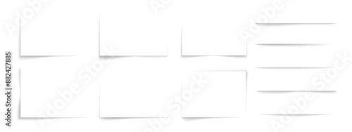 Rectangular shadow border. Rectangular shadow border from a sheet of paper. Realistic gradient shadow effect with transparency for banners and templates. Vector illustration