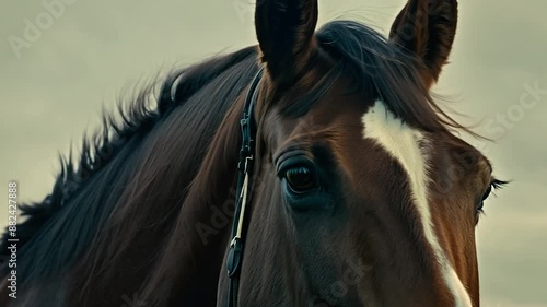 Close up footage of a Brown Horse