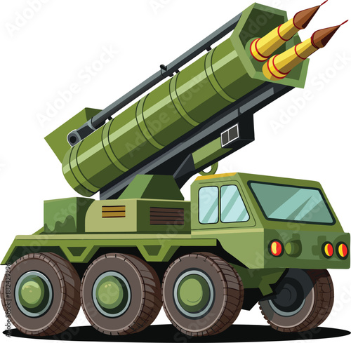 modern Mobility Artillery Rocket System vector no background