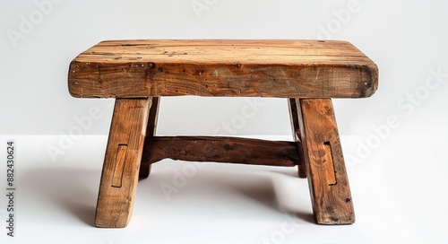 Rustic Wooden Stool With Simple Design