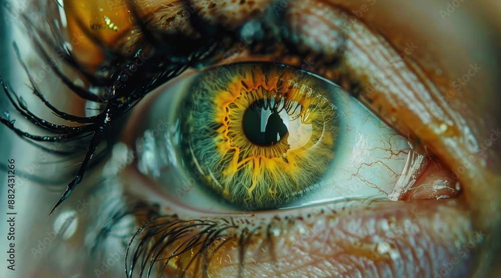 Close Up of a Green Eye With Reflections Close Up of a Green Eye With Reflections