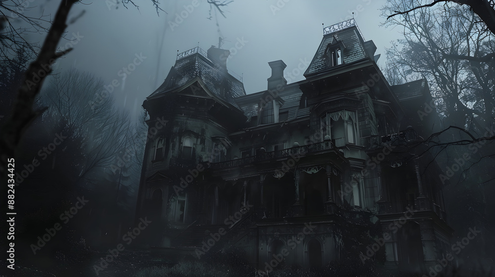 Spooky mansion with eerie portraits that seem to follow you around every room you enter. Spooky mansion with eerie portraits that seem to follow you around every room you enter.