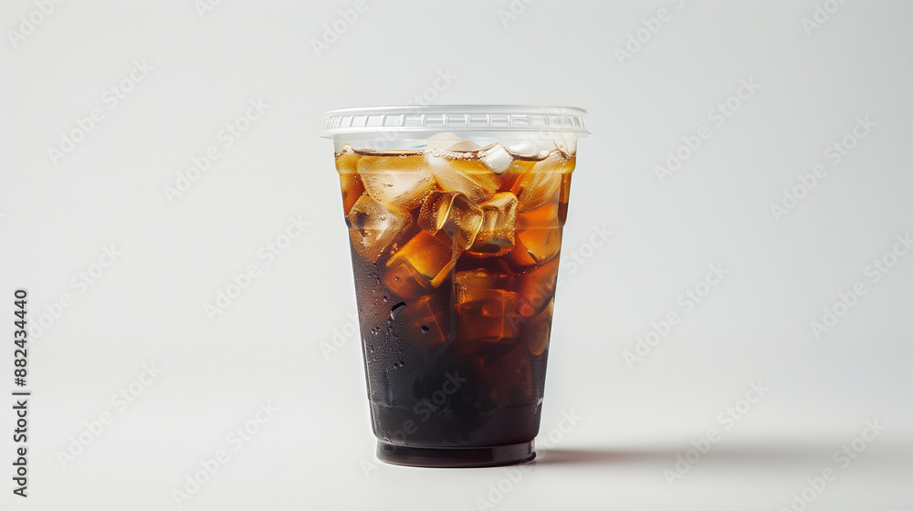 Espresso tonic in a takeaway cup on a white background
Espresso tonic in a takeaway cup on a white background