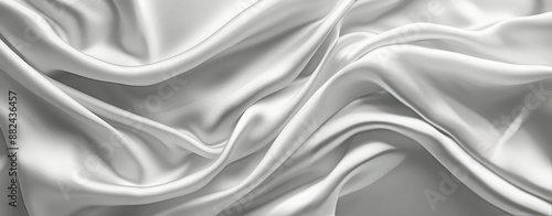 Close Up of Wrinkled Silver Fabric With Soft Light