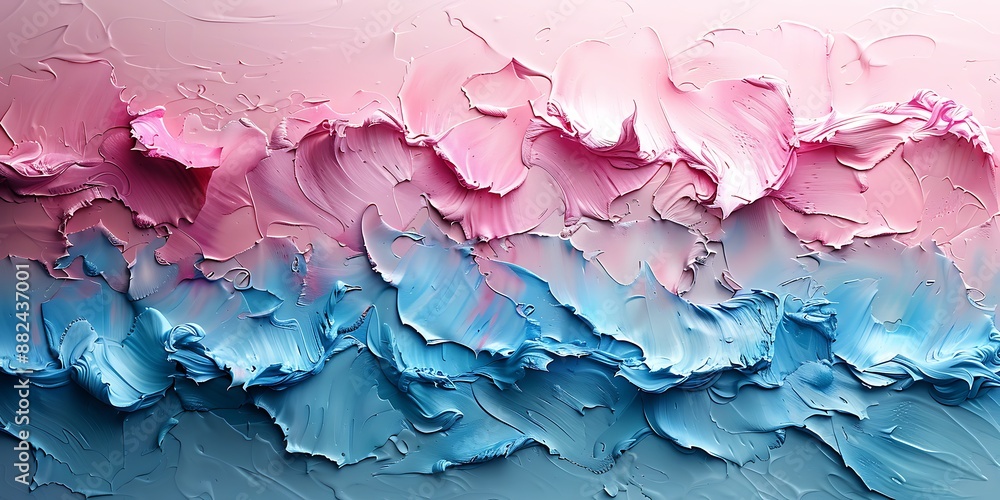 Obraz premium Cream smears on a pastel colored wall, delicate and airy texture