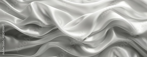 Close Up of Wrinkled Silver Fabric With Soft Light