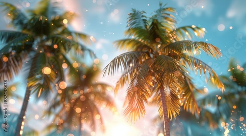 Palm Trees Swaying in the Tropical Sunset