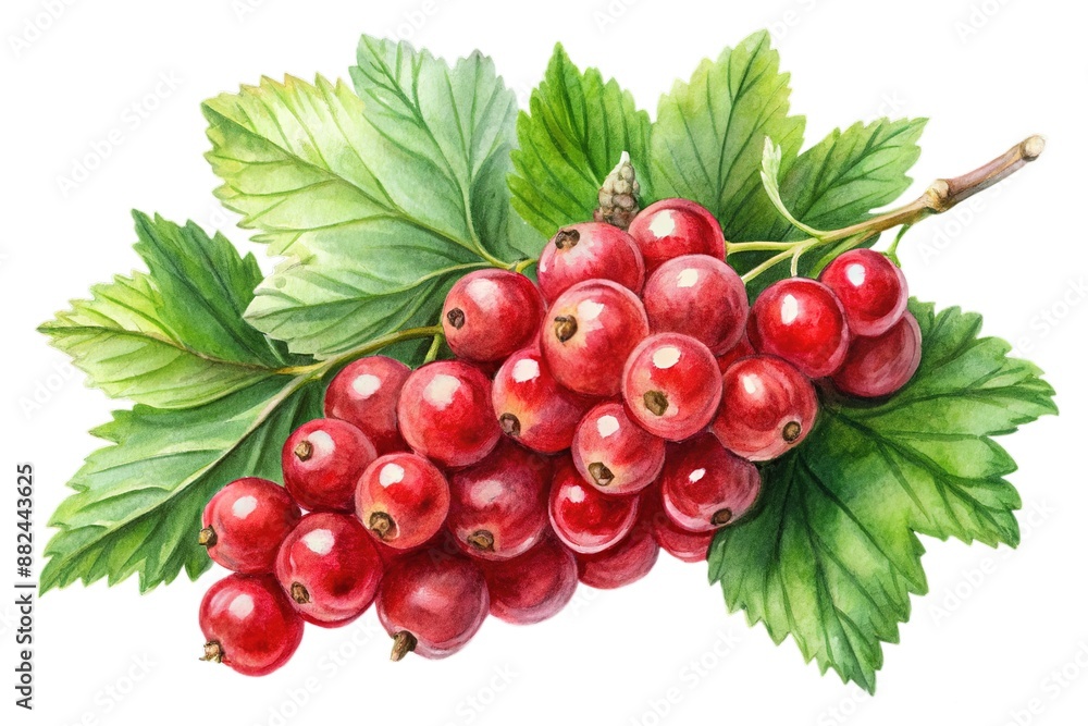 Isolated red currant. Fresh whole Black currant with leaf on a branch isolated on white background with clipping path Isolated red currant. Fresh whole Black currant with leaf on a branch isolated on white background with clipping path