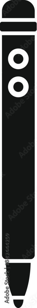 Black simple icon of modern electronic pen for tablet stylus with buttons, drawing on screen Black simple icon of modern electronic pen for tablet stylus with buttons, drawing on screen