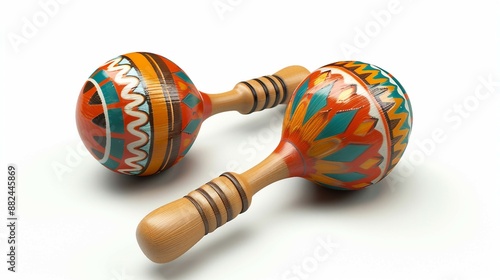 Vibrant Maracas: Traditional Latin Mexican Percussion Instrument Illustration photo