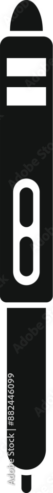 Obraz premium Black glyph icon of a modern digital pen, a tool for digital artists and note takers