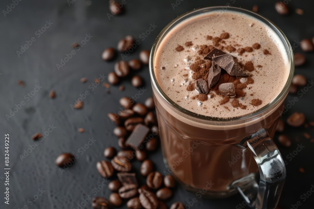 A mocha combines the rich flavors of coffee and chocolate in a delicious drink A mocha combines the rich flavors of coffee and chocolate in a delicious drink