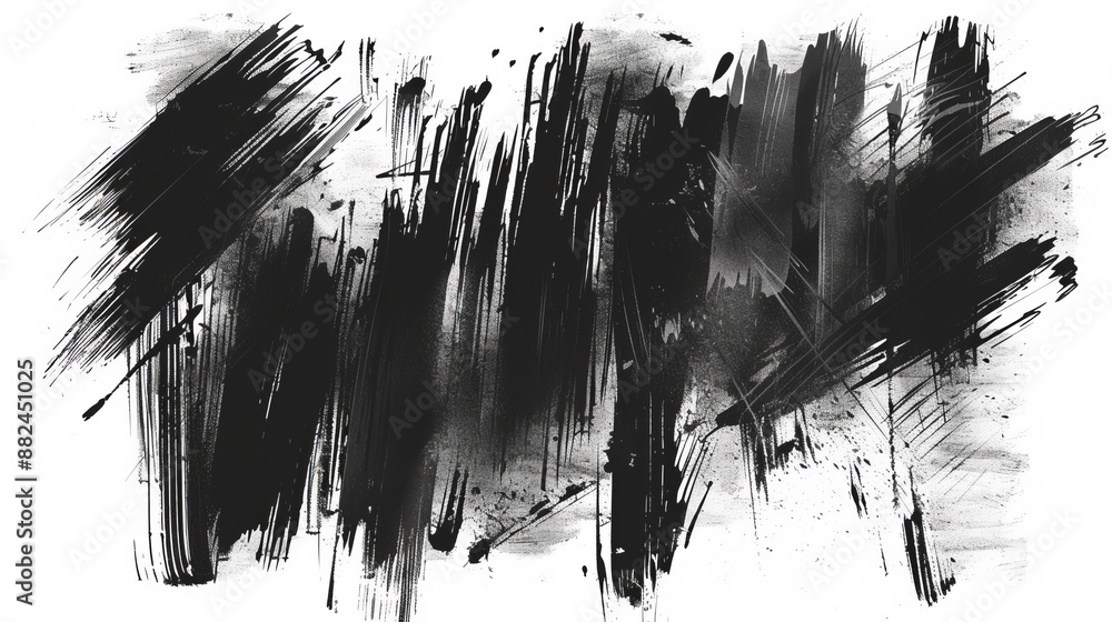 An abstract artwork composed of various black and white brushstrokes, showcasing the raw energy and movement in a contemporary artistic style. An abstract artwork composed of various black and white brushstrokes, showcasing the raw energy and movement in a contemporary artistic style.
