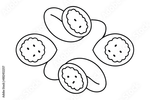 Gyros Line Art Greek Cuisine Hand Drawn Dish Illustration Design photo