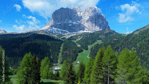 Italy dolomites natural park Val Gardena and general images with drone