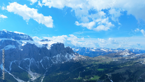 Italy dolomites natural park Val Gardena and general images with drone