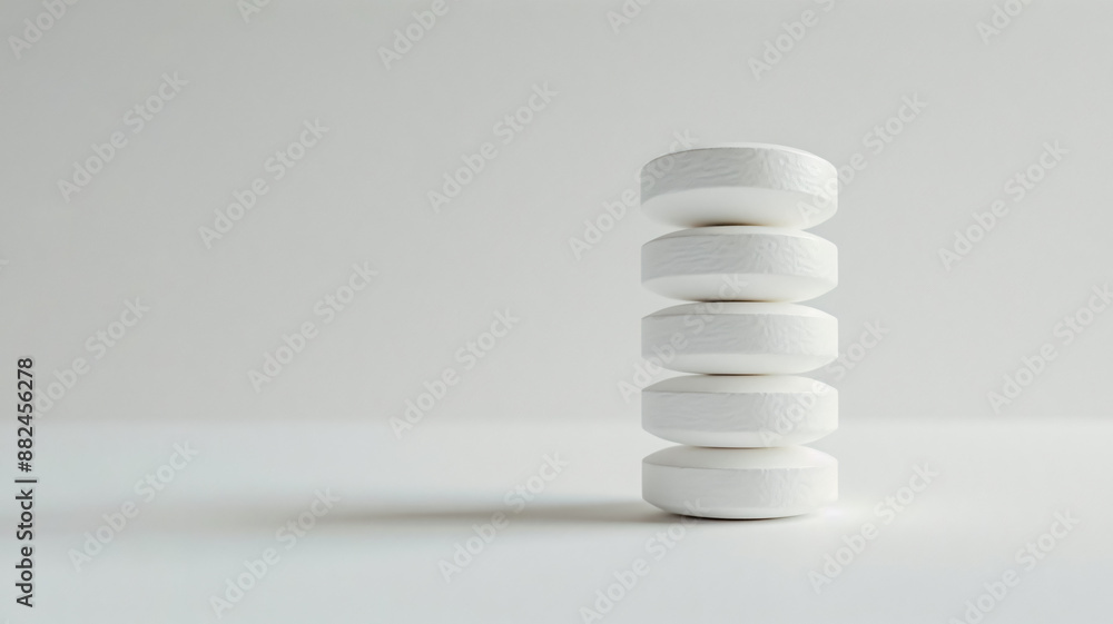 pills stacked on top of each other on a white background - copy space pills stacked on top of each other on a white background - copy space