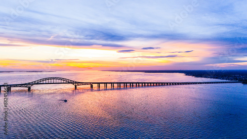 Foto Robert Moses Causeway Bridge over the Great South Bay Sunset West Islip, NY