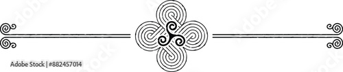 Double Line Celtic Spiral, Circular Knot, Triskele Header Graphic