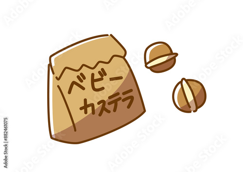 ベビーカステラ　手描き　透過png