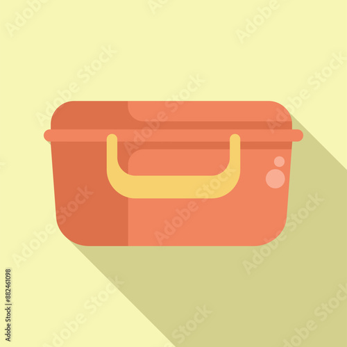 Closed lunchbox is ready to be filled with a delicious meal and taken to the office, to school or for a picnic