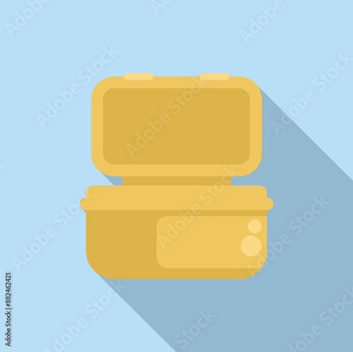 Open empty lunchbox is waiting to be filled with food for work or school