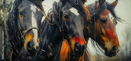 Featuring modern, abstract, metal elements, texture backgrounds, animals, horses, and other elements that relate to modern art photo