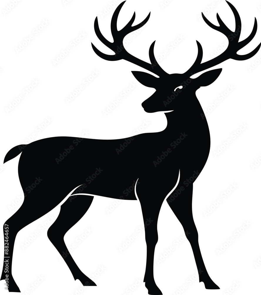 Obraz premium Deer vector silhouette illustration art 