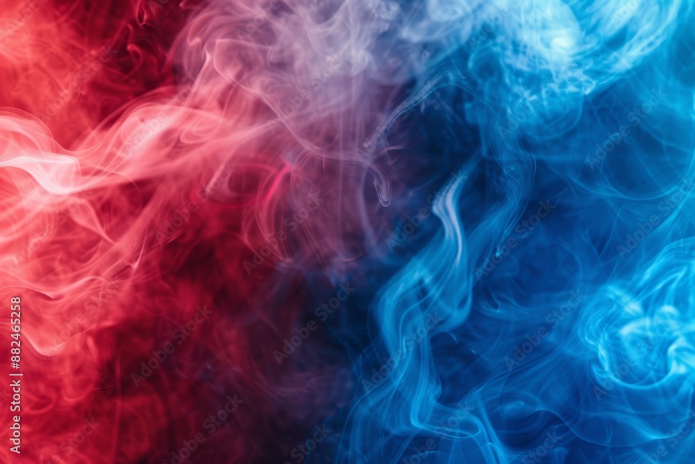 Isolated red and blue smoke on the background. Isolated red and blue smoke on the background.