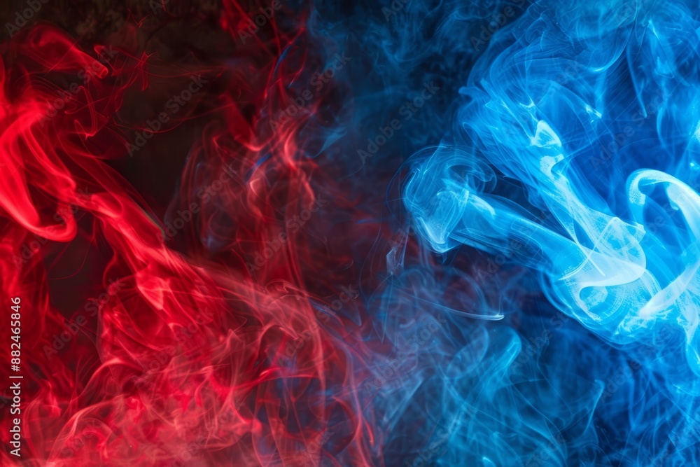 Isolated red and blue smoke on the background. Isolated red and blue smoke on the background.