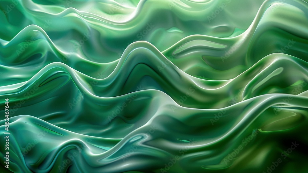 Fototapeta premium Green Waves Background: Tranquil and Natural