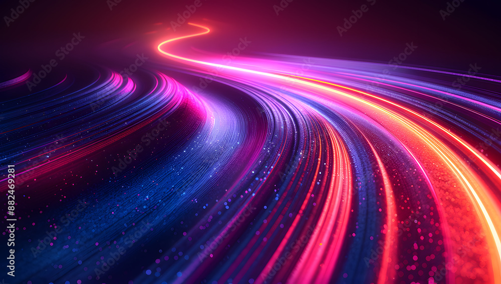 Abstract Background with Blue and Purple Gradient: Curved Lines and Blurred Effect Abstract Background with Blue and Purple Gradient: Curved Lines and Blurred Effect