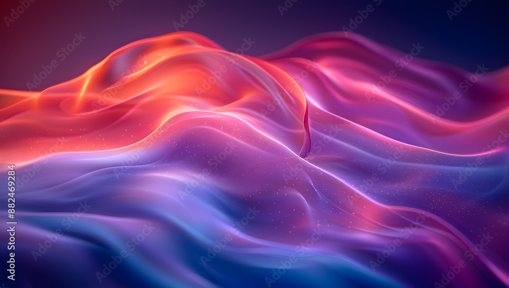Obraz premium Abstract Background with Blue and Purple Gradient: Curved Lines and Blurred Effect